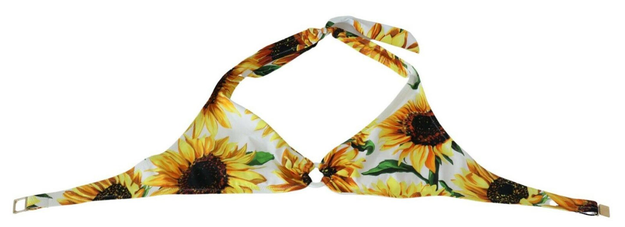 Dolce & Gabbana Yellow Sunflower Two-piece Swimsuit Bikini Swimwear Beachwear  In New Condition For Sale In WELWYN, GB