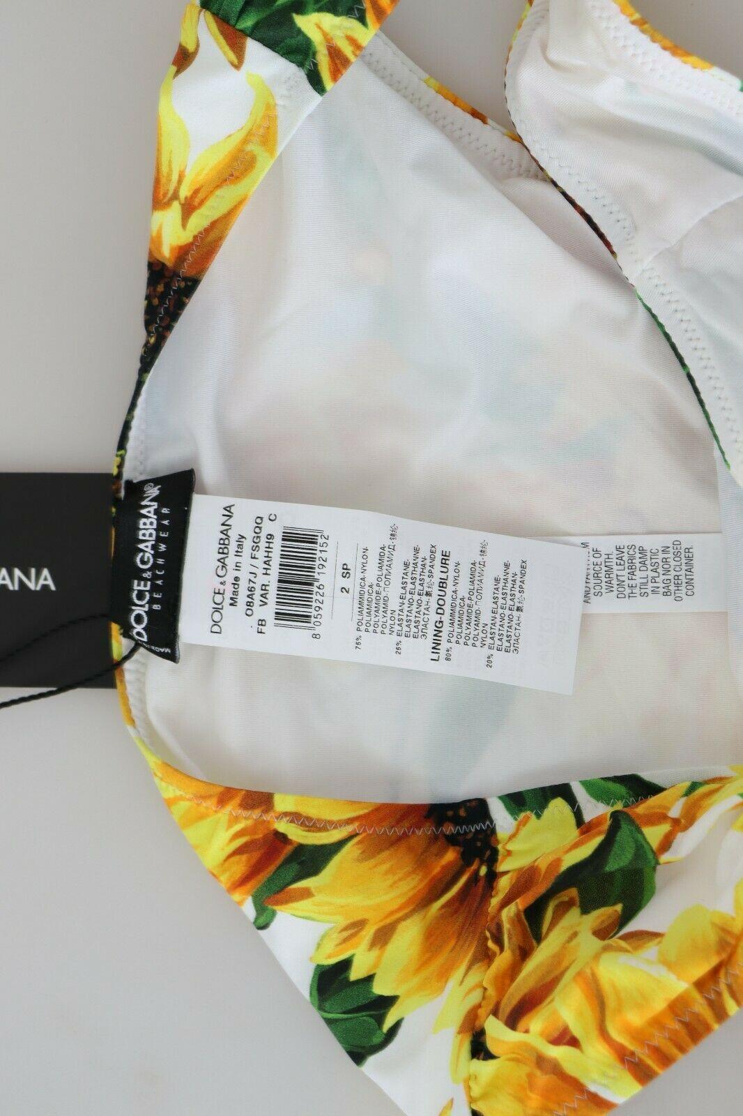 Traje de baño de dos piezas Dolce & Gabbana Amarillo Girasol Bikini Ropa de playa en venta 4