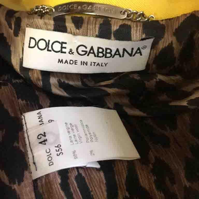 Dolce & Gabbana Yellow Wool 1960s Style Coat  3