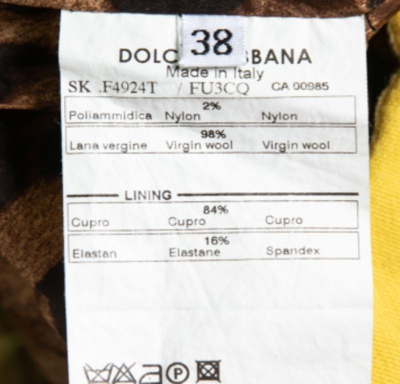 De las mujeres Dolce & Gabbana Falda lápiz de lana amarilla S en venta