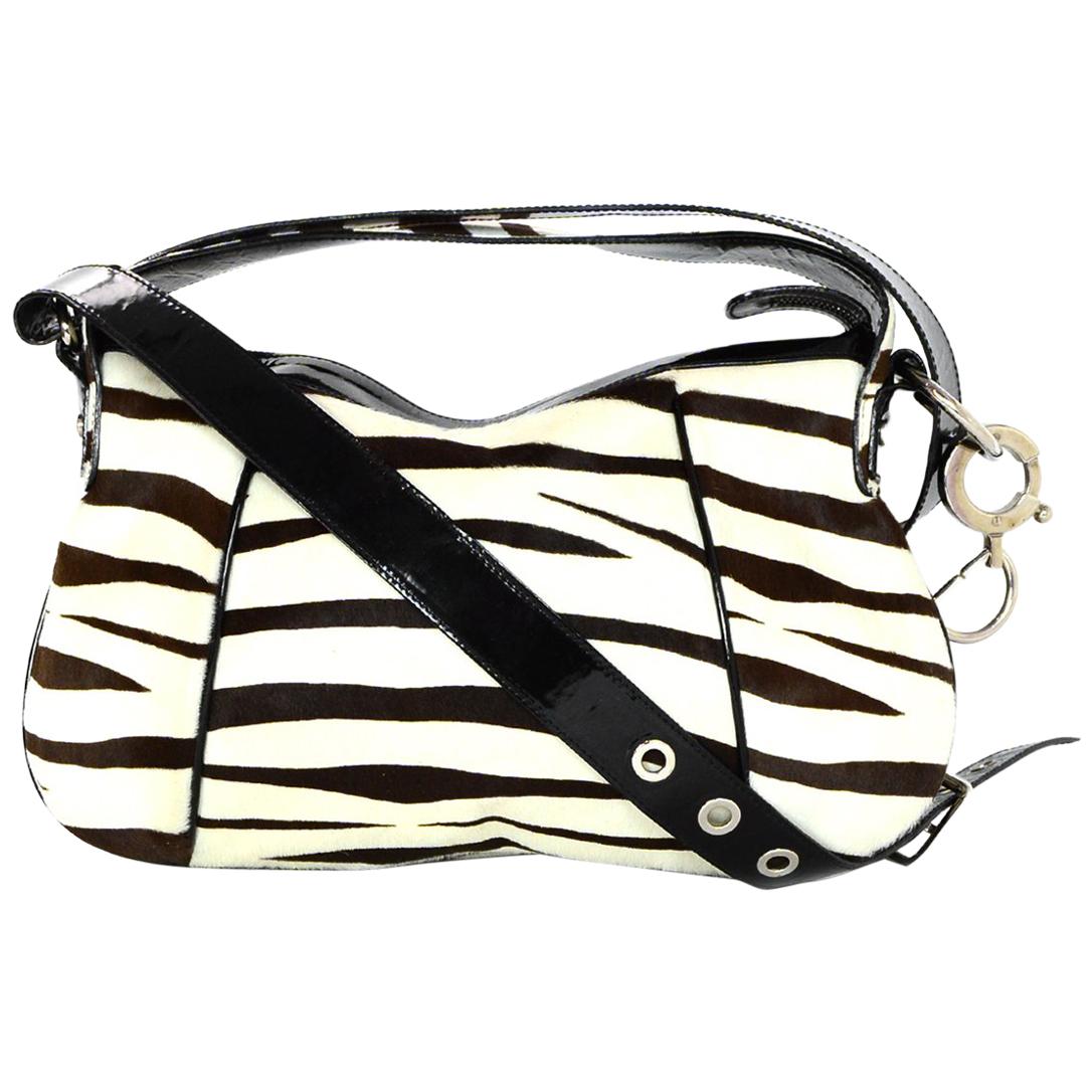 Dolce & Gabbana Zebra Pony Hair Bag W/ Adjustable Strap