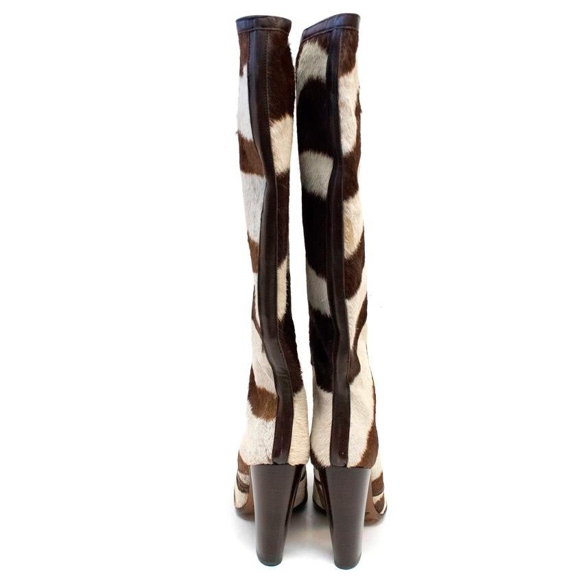zebra knee high boots