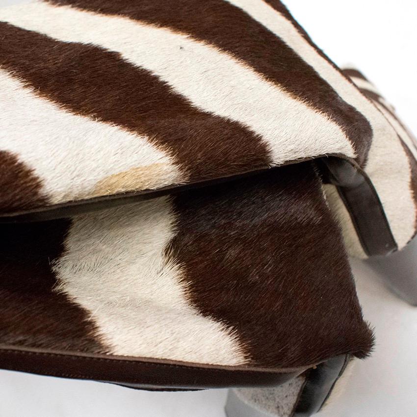 Dolce & Gabbana Zebra Print Knee High Boots US 9 In Excellent Condition In London, GB