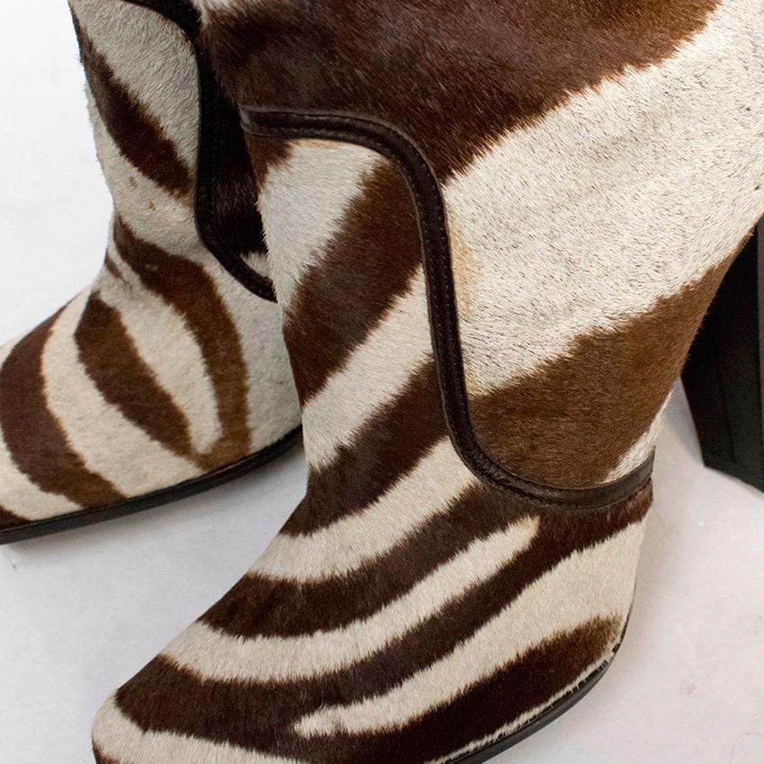Women's Dolce & Gabbana Zebra Print Knee High Boots US 9
