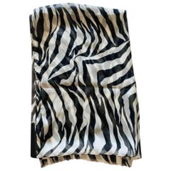 Dolce & Gabbana Zebra Printed Silk Pareo in Black