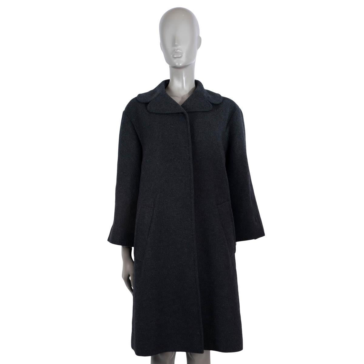 Black DOLCE & GABBANAdark grey cashmere Coat Jacket 44 L For Sale