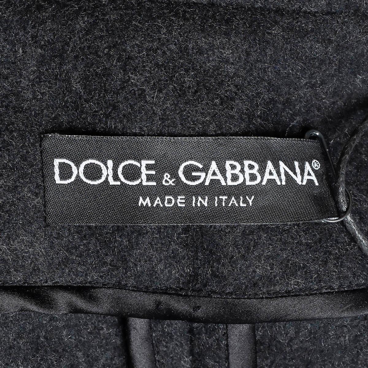 DOLCE & GABBANAdark grey cashmere Coat Jacket 44 L For Sale 1