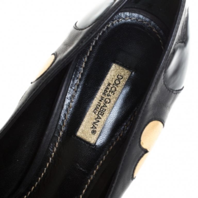 Donna Dolce & Gabbanna - Pumps a punta con cuore in pelle nera - misura 36,5 in vendita
