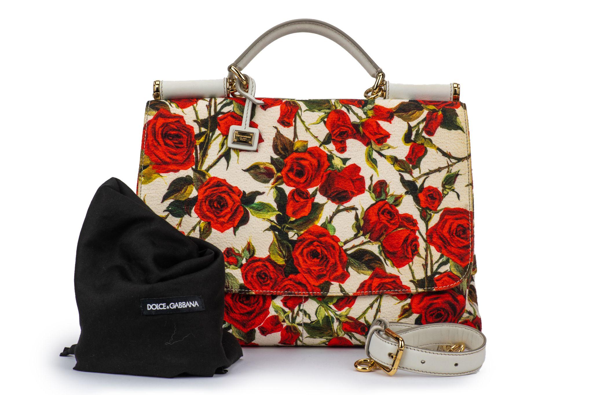 Brown Dolce Large Red Roses Sicily Bag For Sale