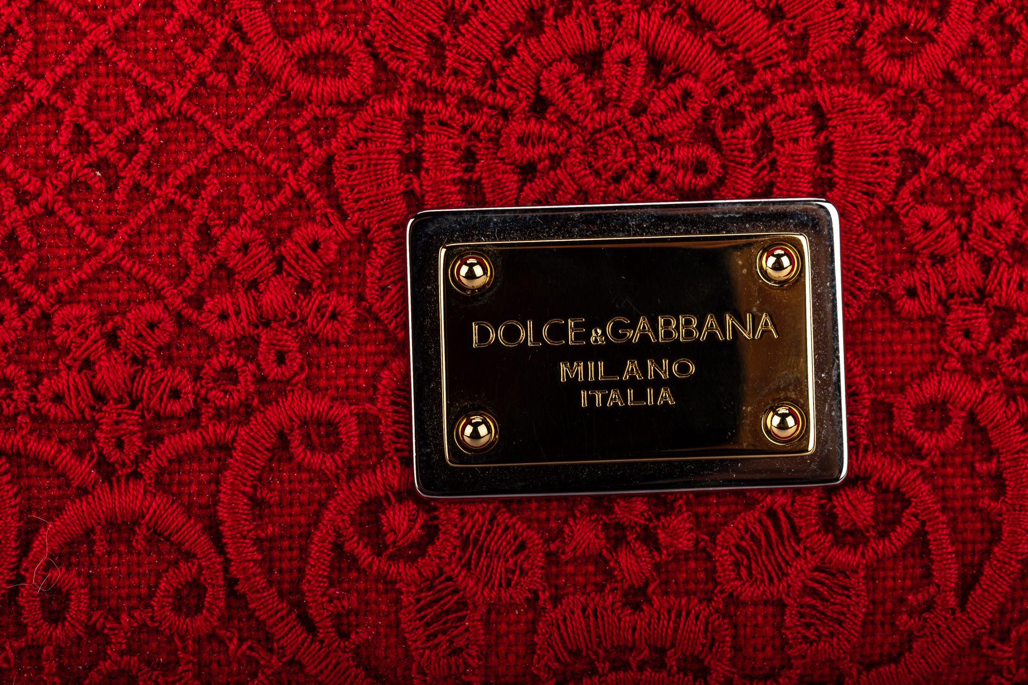 Women's Dolce New Large Red Macrame’ Bag For Sale