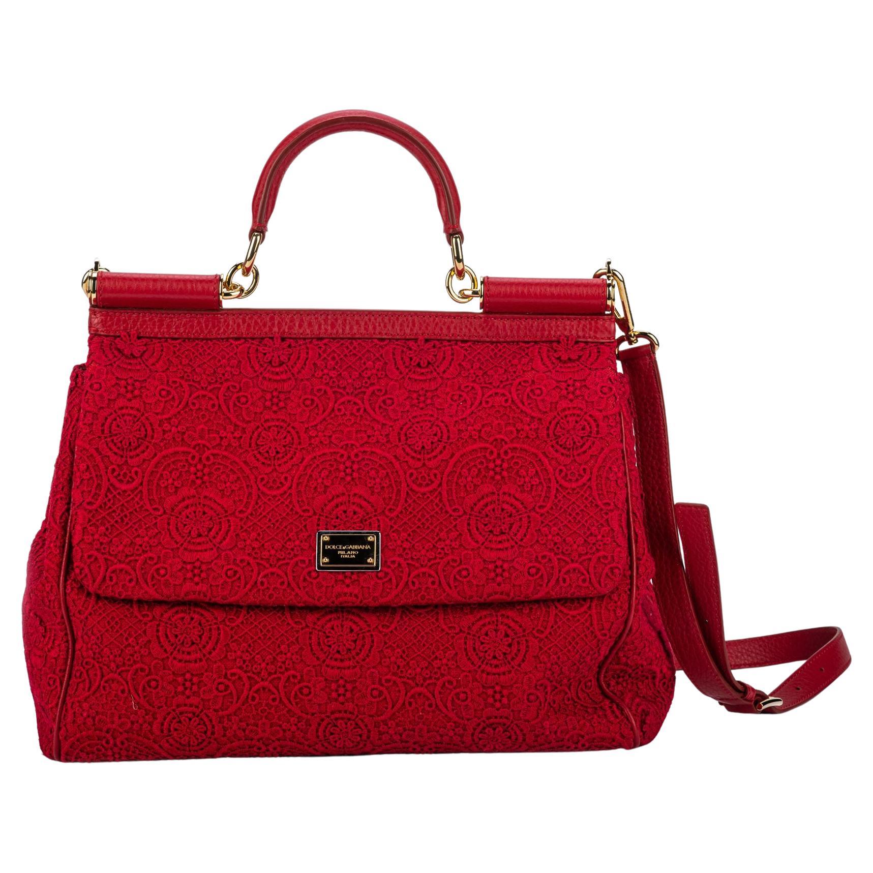 Dolce New Large Red Macrame’ Bag For Sale