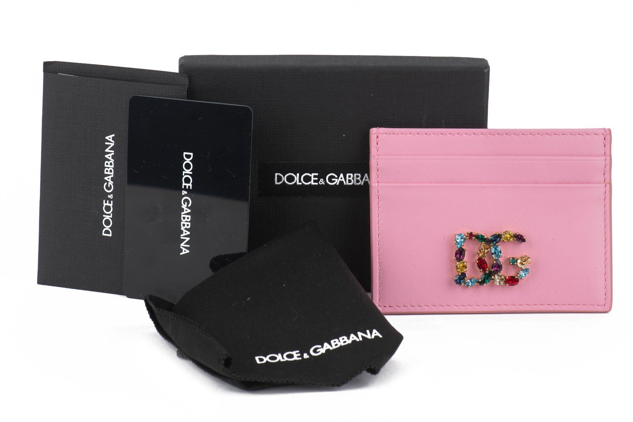 Dolce Neue rosa juwelenbesetzte CC Brieftasche Damen im Angebot