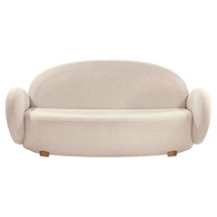 Dolce Sofa Ivory with Plush Boucle Fabric by Matteo Cibic