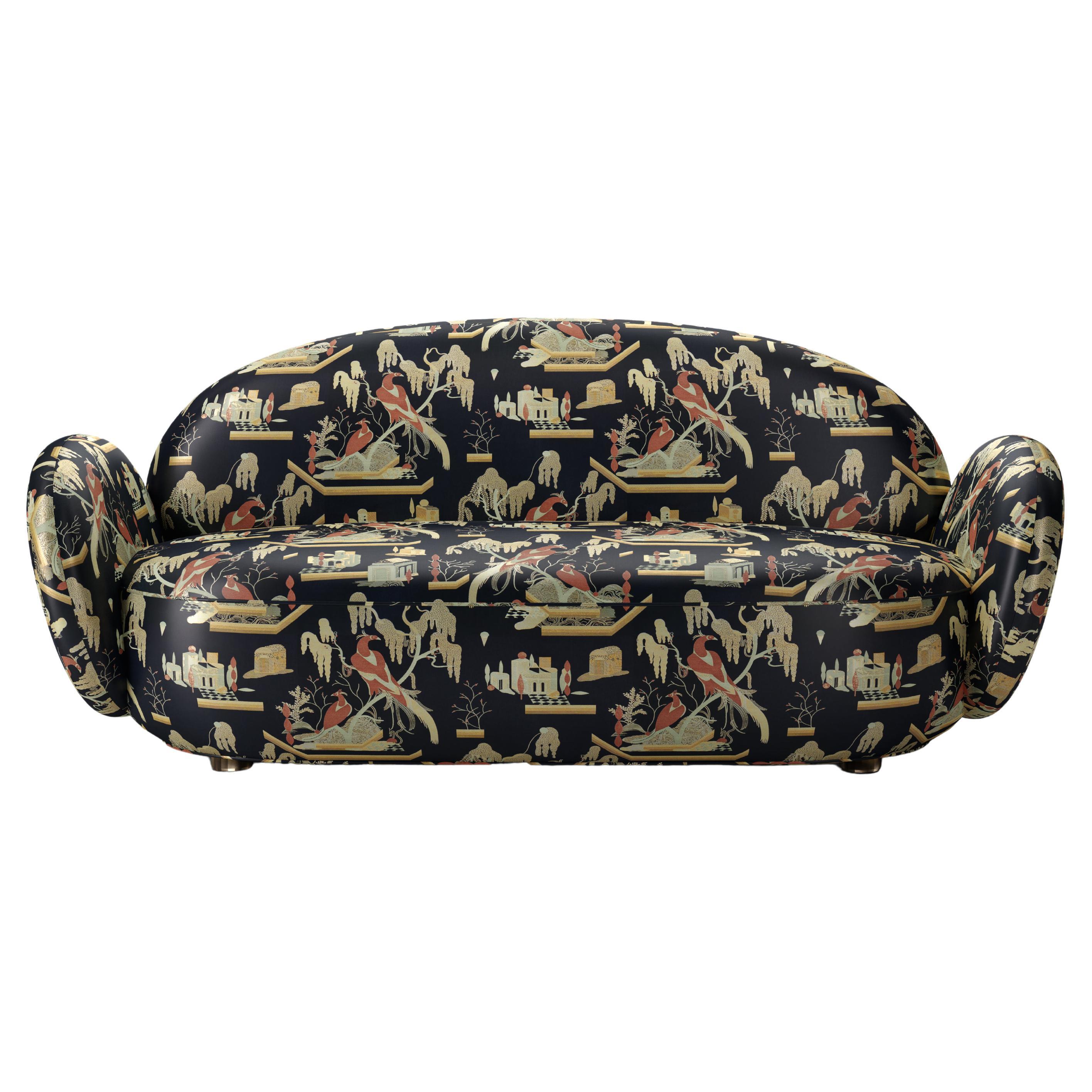 Dolce Sofa with Plush Dedar Fabric by Matteo Cibic For Sale