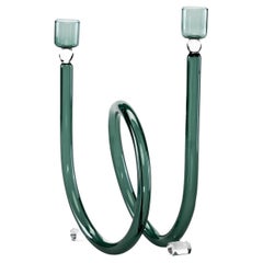Dolce Vita Green Glass Candle Holder