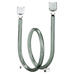 Dolce Vita Grey Glass Candle Holder