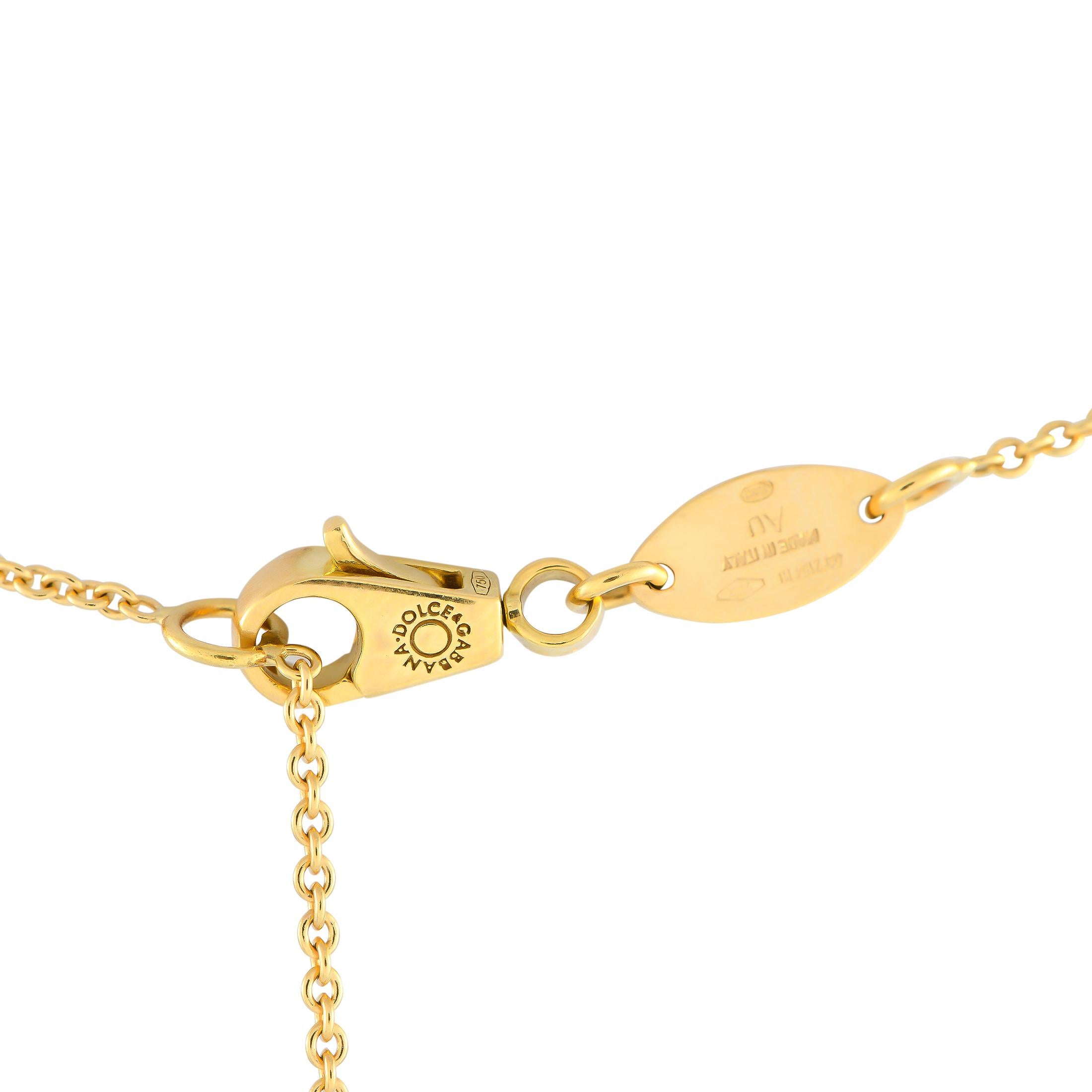 Mixed Cut Dolce&Gabbana 18K Yellow Gold Sapphire and Black Jade Necklace For Sale