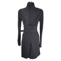 Dolce&Gabbana LaceCutOuts Ensemble WoolJerseyTurtleneck & BeltedSkirt, F/W1995