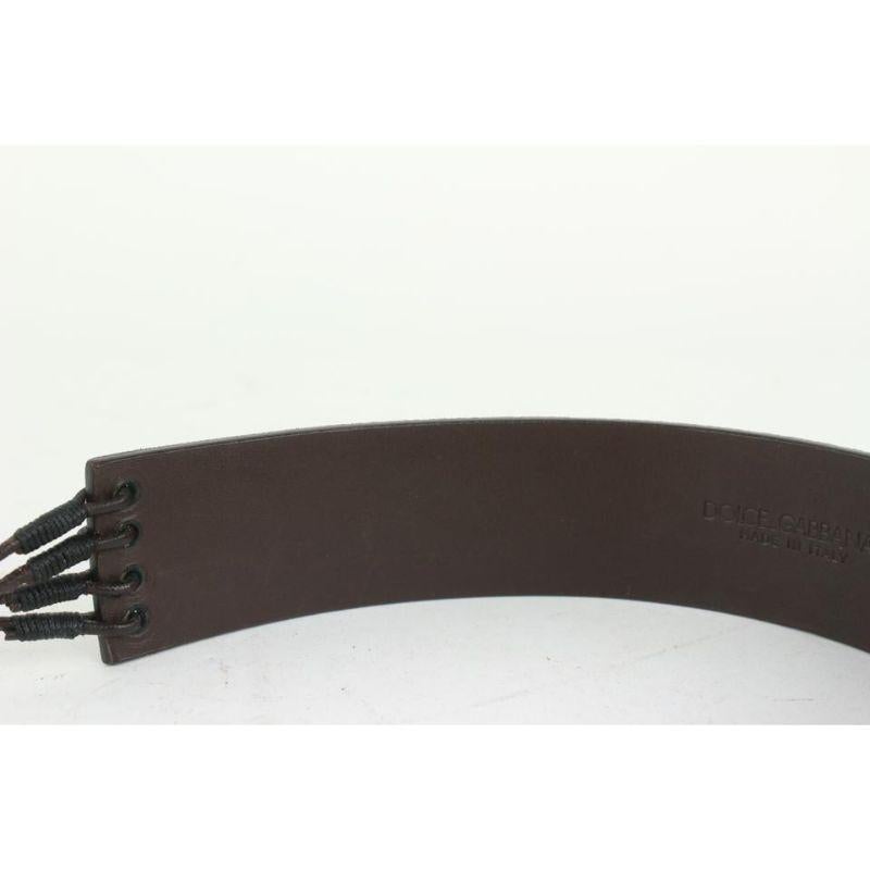 Dolce&Gabbana 80/38 Dark Brown Suede Waist Belt 1019dg12 For Sale 1