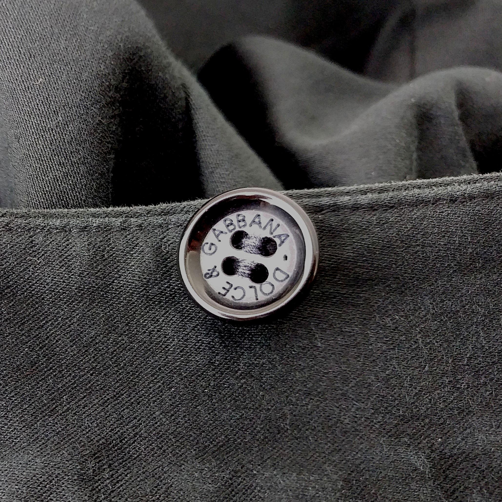 DOLCE&GABBANA - Pantalon vintage en coton noir des années 90 avec plastrons latéraux Taille 6US 38EU en vente 2