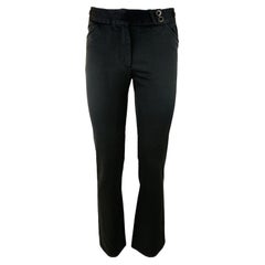 DOLCE&GABBANA - Pantalon vintage en coton noir des années 90 avec plastrons latéraux Taille 6US 38EU