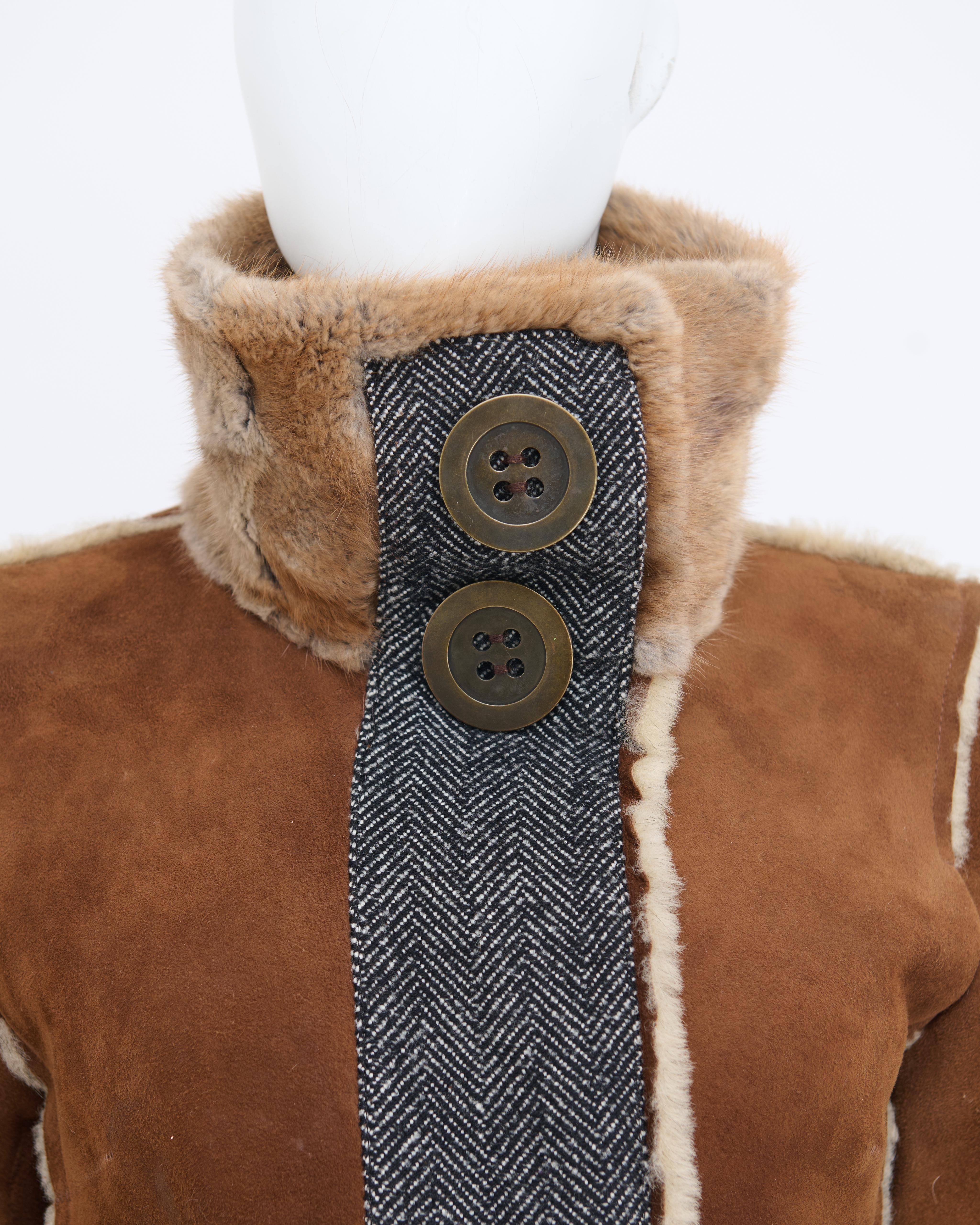Dolce&Gabbana A/W 2005 Lambskin Fur and Alligator Leather Coat For Sale 1