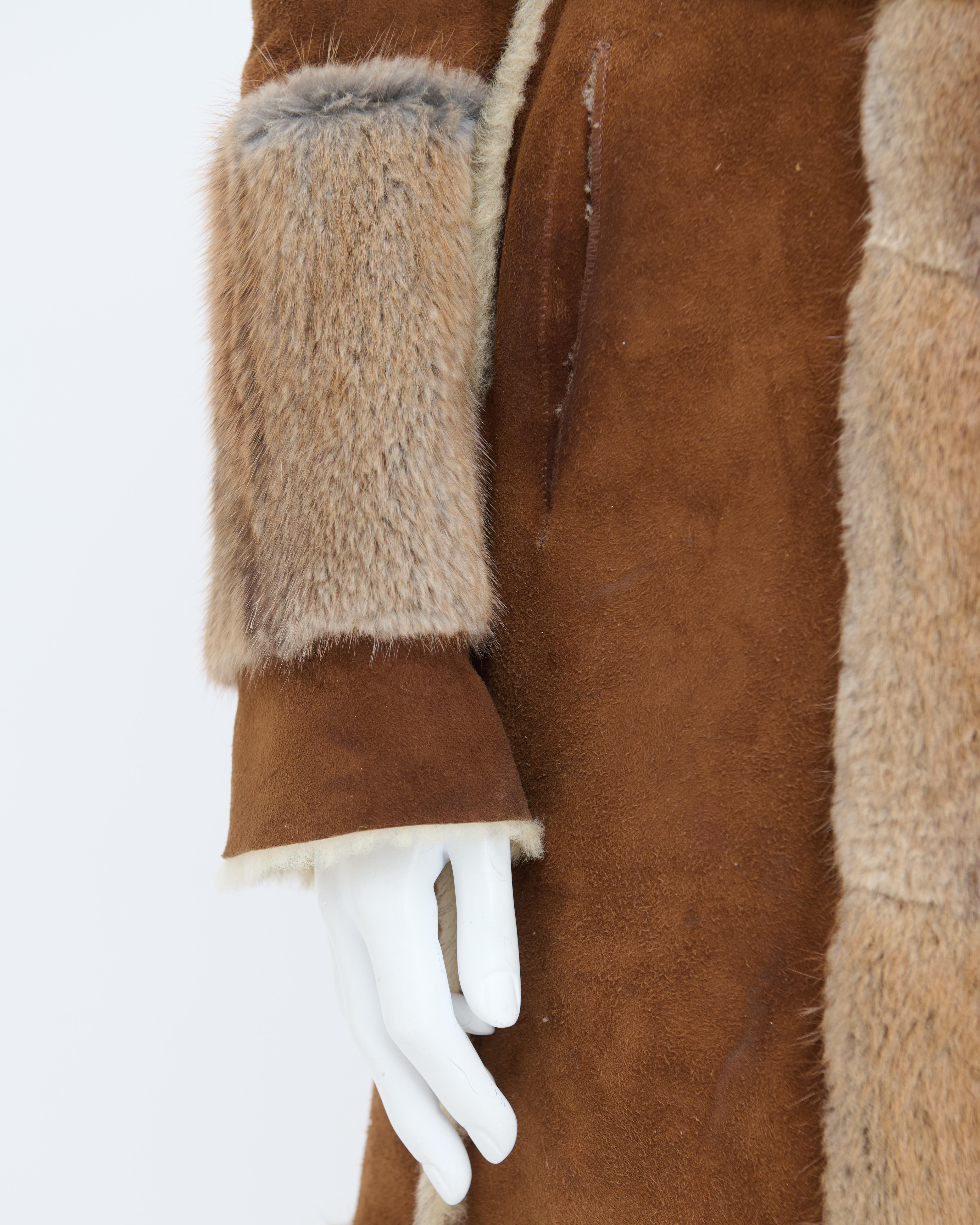 Dolce&Gabbana A/W 2005 Lambskin Fur and Alligator Leather Coat For Sale 3