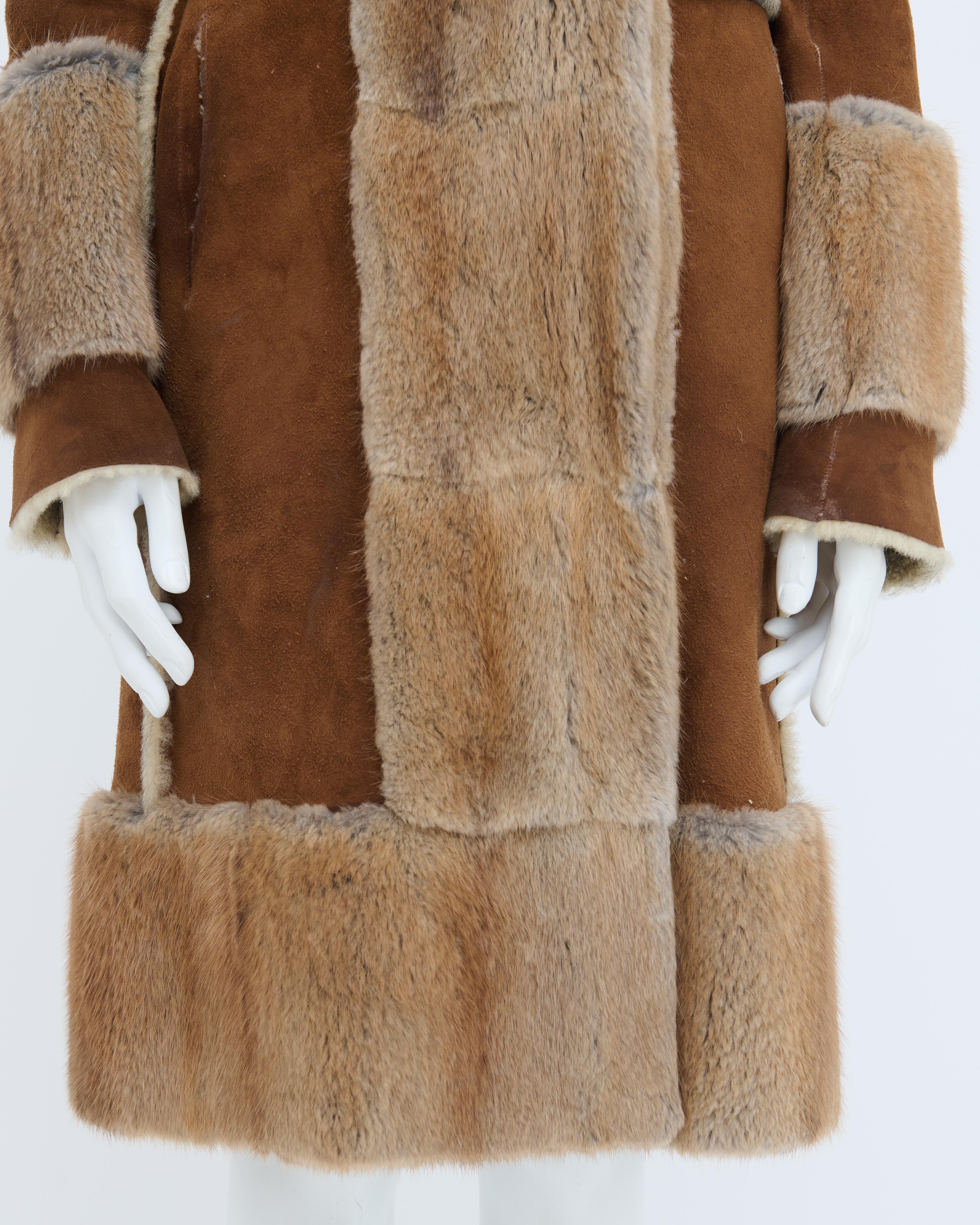 Dolce&Gabbana A/W 2005 Lambskin Fur and Alligator Leather Coat For Sale 4