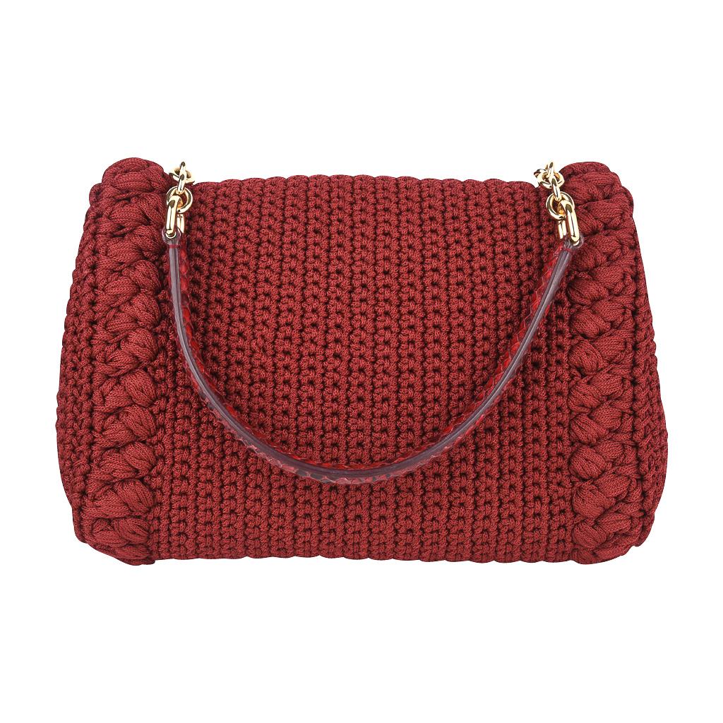 Dolce&Gabbana Bag Jewel Toned Lush Crochet Snakeskin Handle For Sale 3