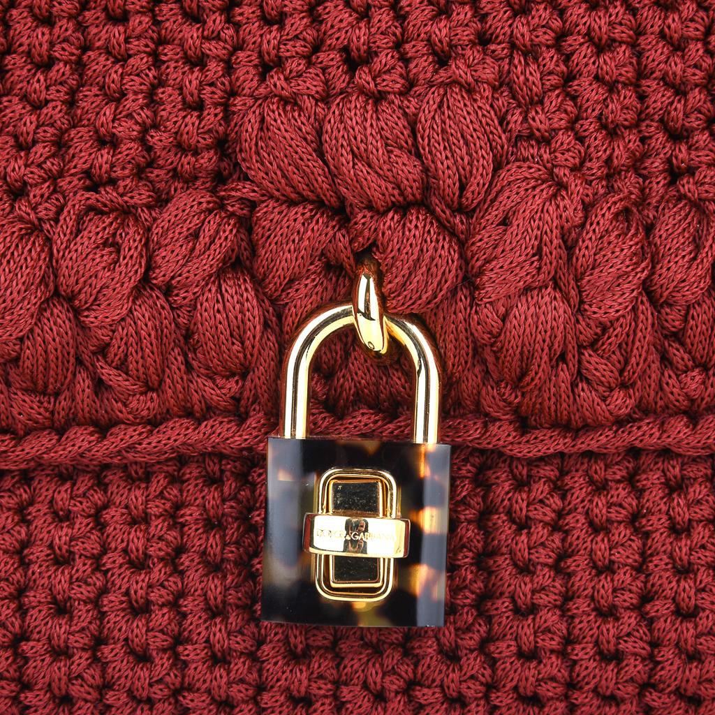 Dolce&Gabbana Bag Jewel Toned Lush Crochet Snakeskin Handle For Sale 1