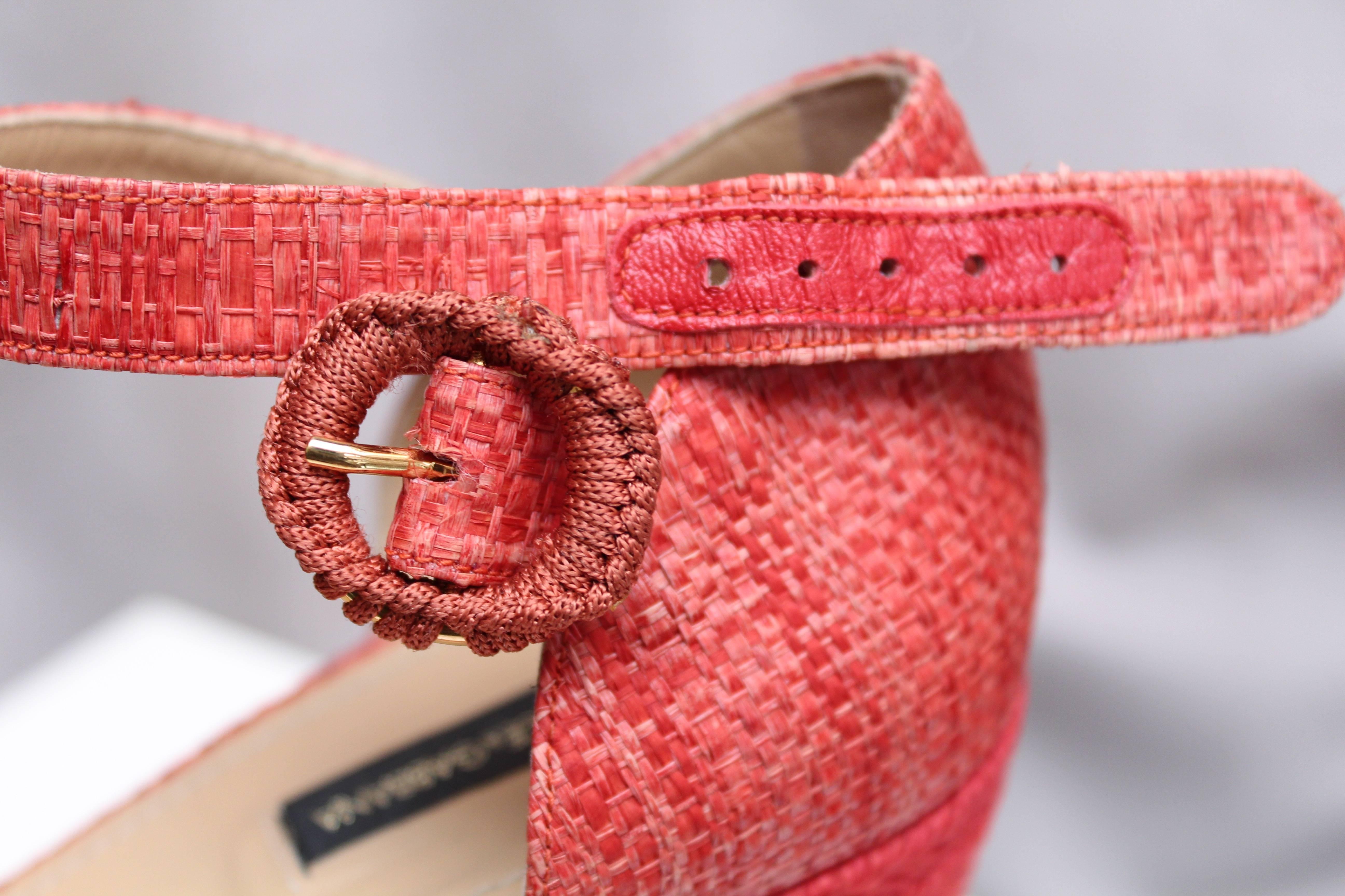 Dolce&Gabbana beautiful jewel sandals in red raffia 6