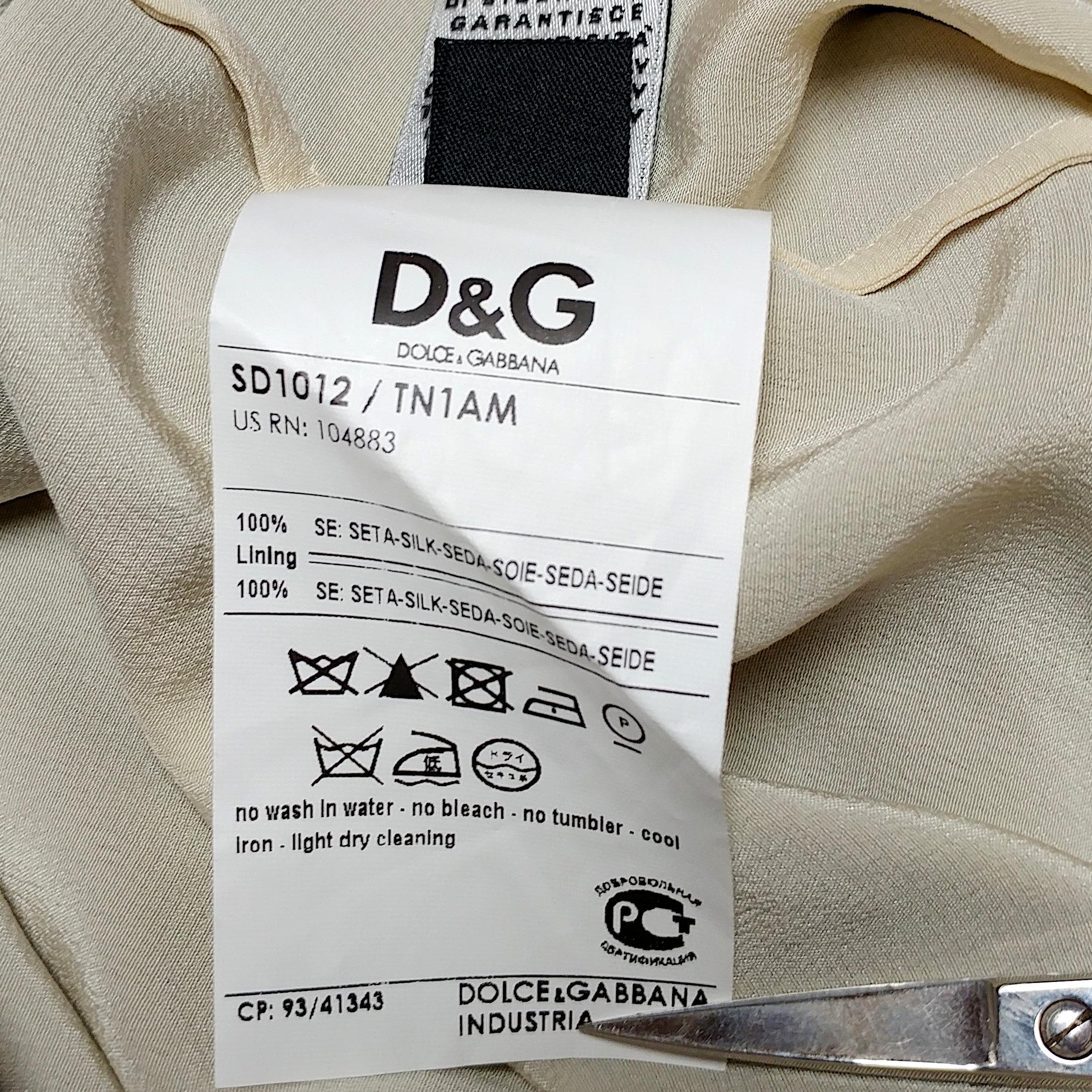 DOLCE&GABBANA Schwarzes und beigefarbenes Seidenkleid mit verstellbaren Riemen  Größe 8US 40EU im Angebot 3