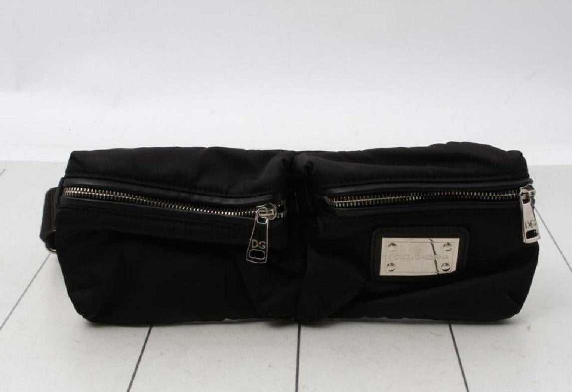 Dolce&Gabbana Black Fanny Pack Waist Pouch Belt Bag  861929 For Sale 5