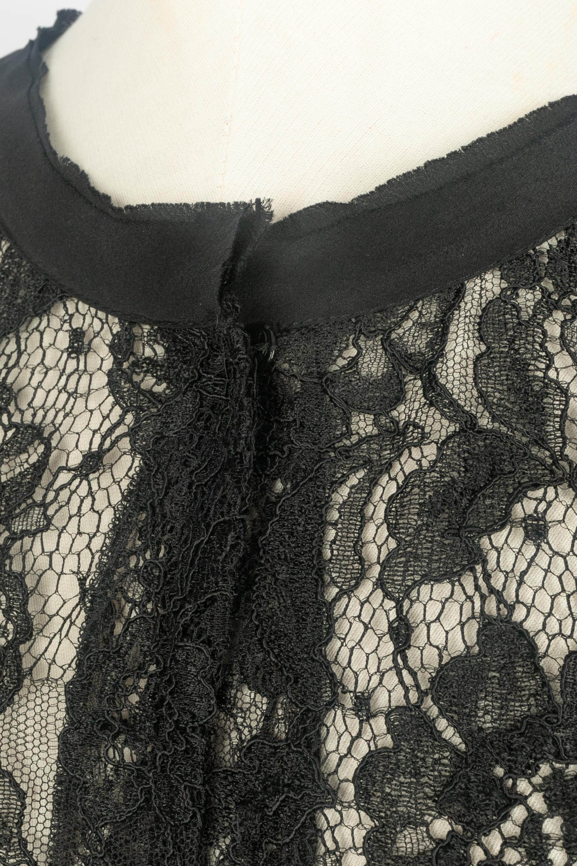 Beige Dolce & Gabbana top in pizzo nero in vendita