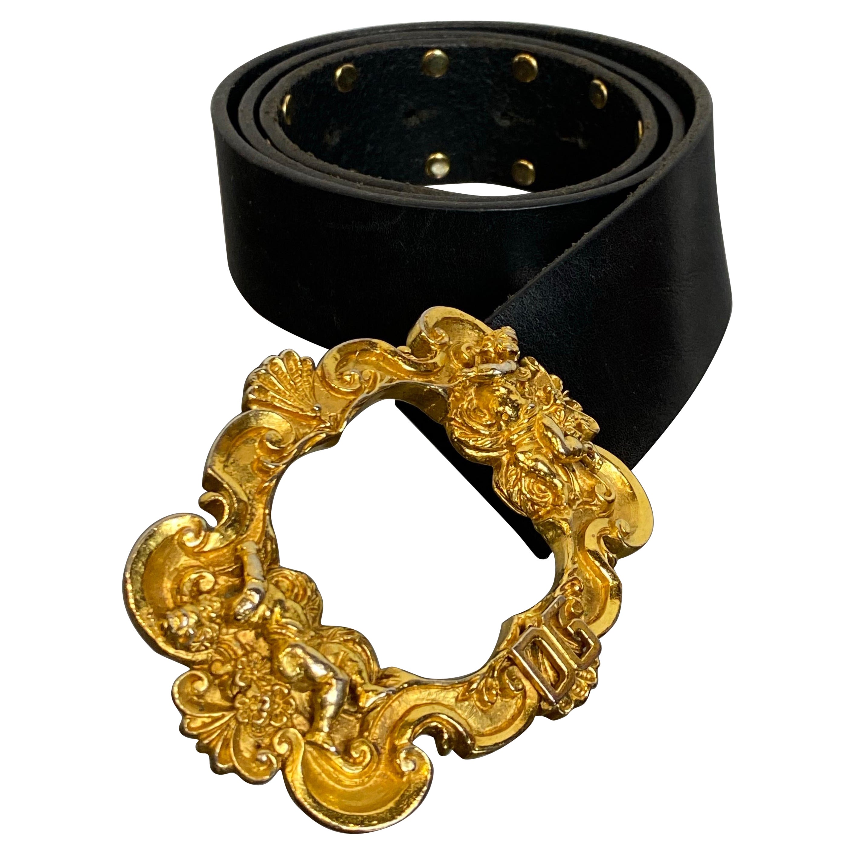 Ceinture en cuir noir Dolce 
Gabbana en vente