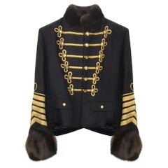 DOLCE&GABBANA BLACK WOOL HUSSAR JACKET It 58 - 4XL from Celebrity Closet