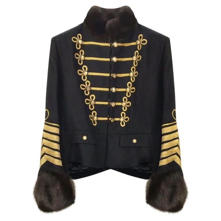 DOLCE&GABBANA BLACK WOOL HUSSAR JACKET It 58 4XL from Celebrity