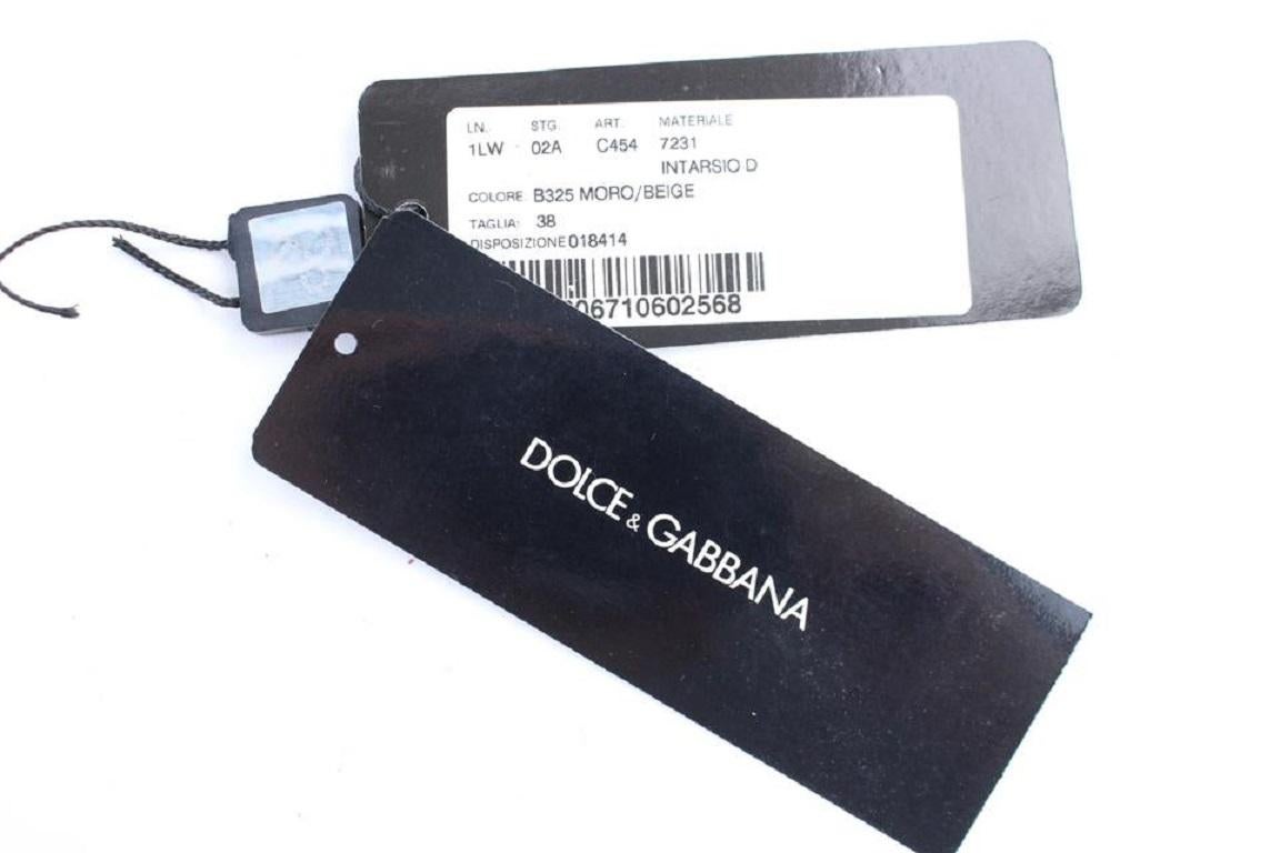 Dolce & Gabbana Brown Ceinture en daim à fleurs 13mr0226 Neuf - En vente à Dix hills, NY