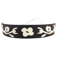 Dolce & Gabbana Brown Ceinture en daim à fleurs 13mr0226