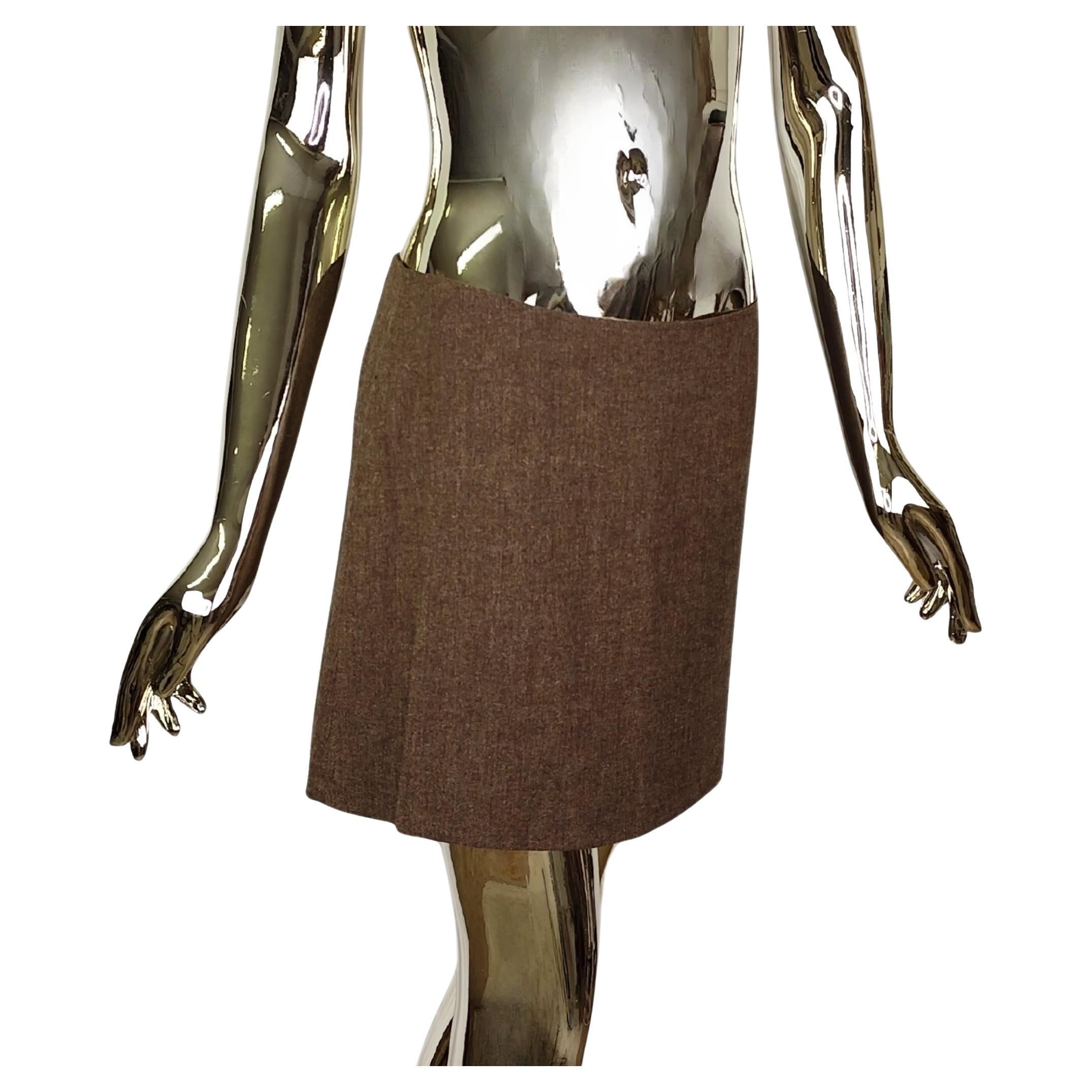 Dolce&Gabbana brauner melierter Wollminirock NWT