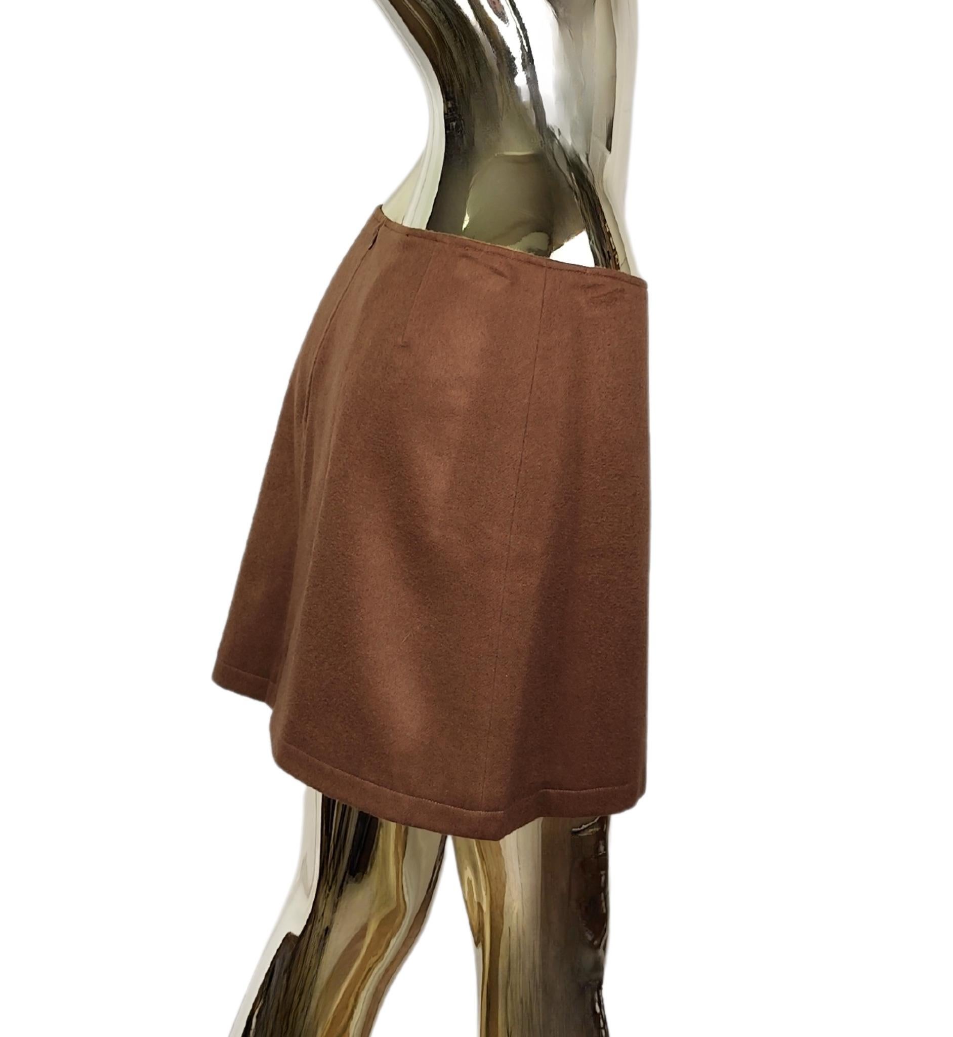 Brown Dolce&Gabbana brown wool mini skirt NWT For Sale