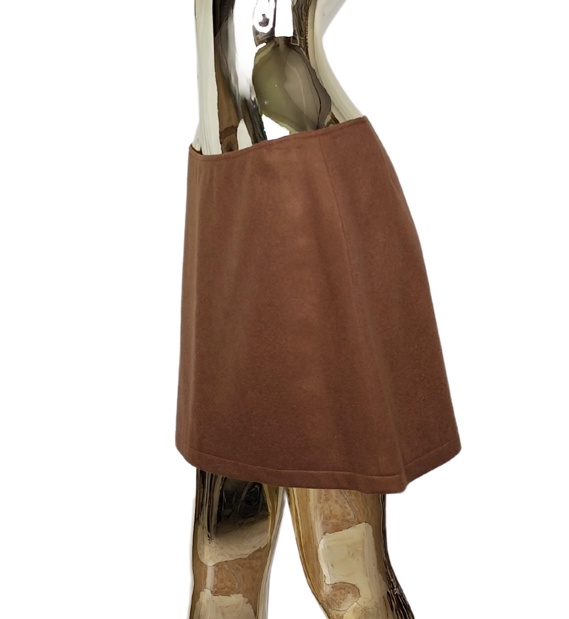 Dolce&Gabbana brown wool mini skirt NWT In Excellent Condition For Sale In Milano, IT