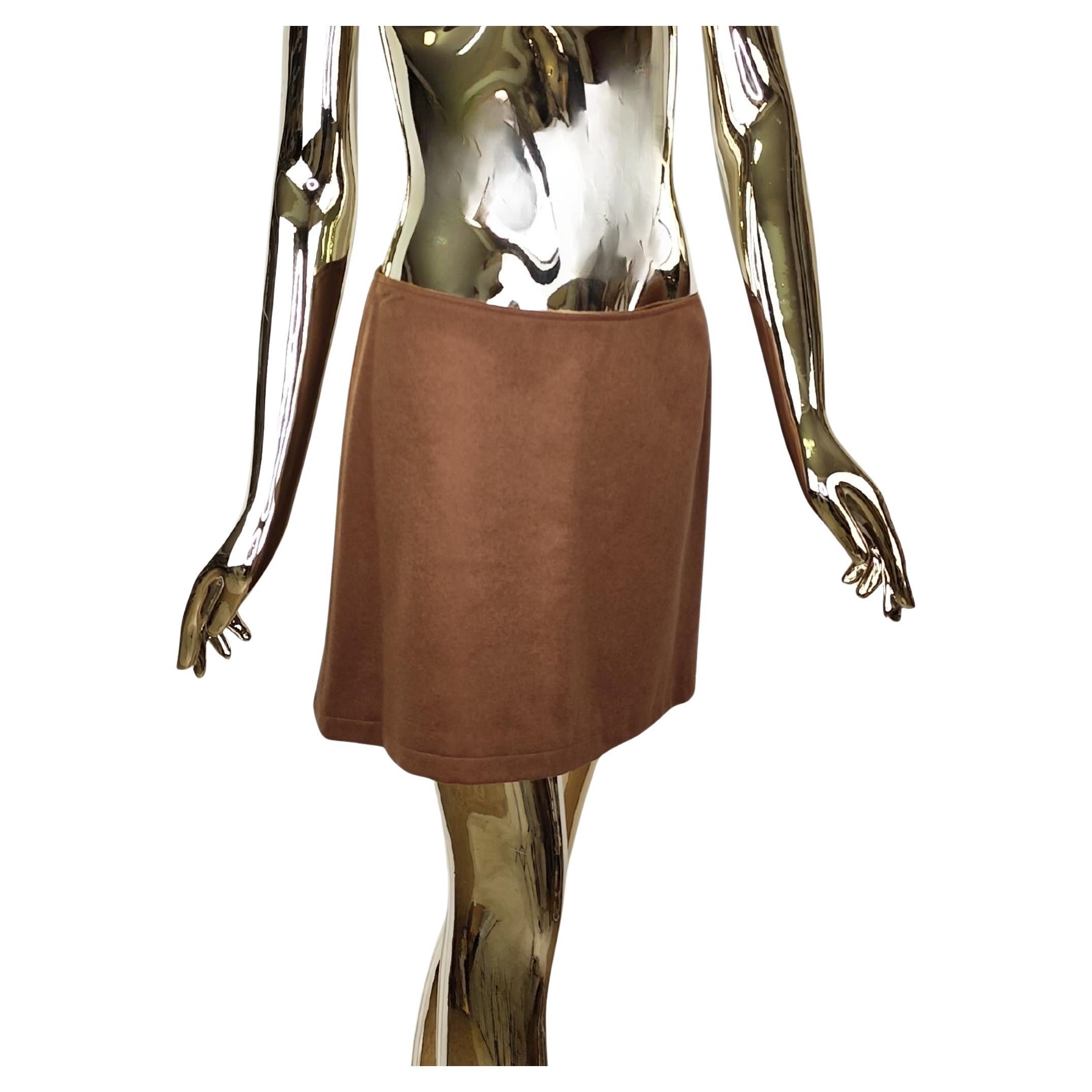 Dolce&Gabbana brown wool mini skirt NWT For Sale