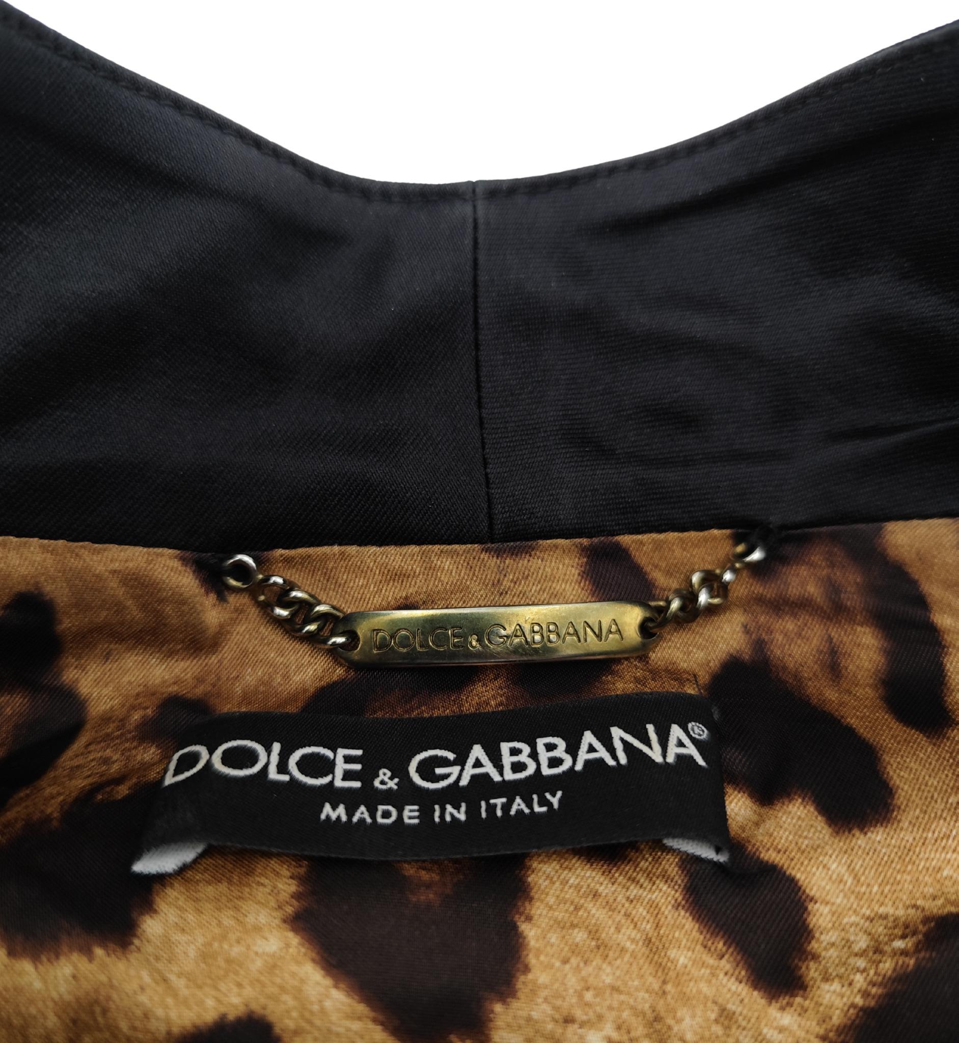 Dolce&Gabbana buckles corset top and skirt black silk set For Sale 11
