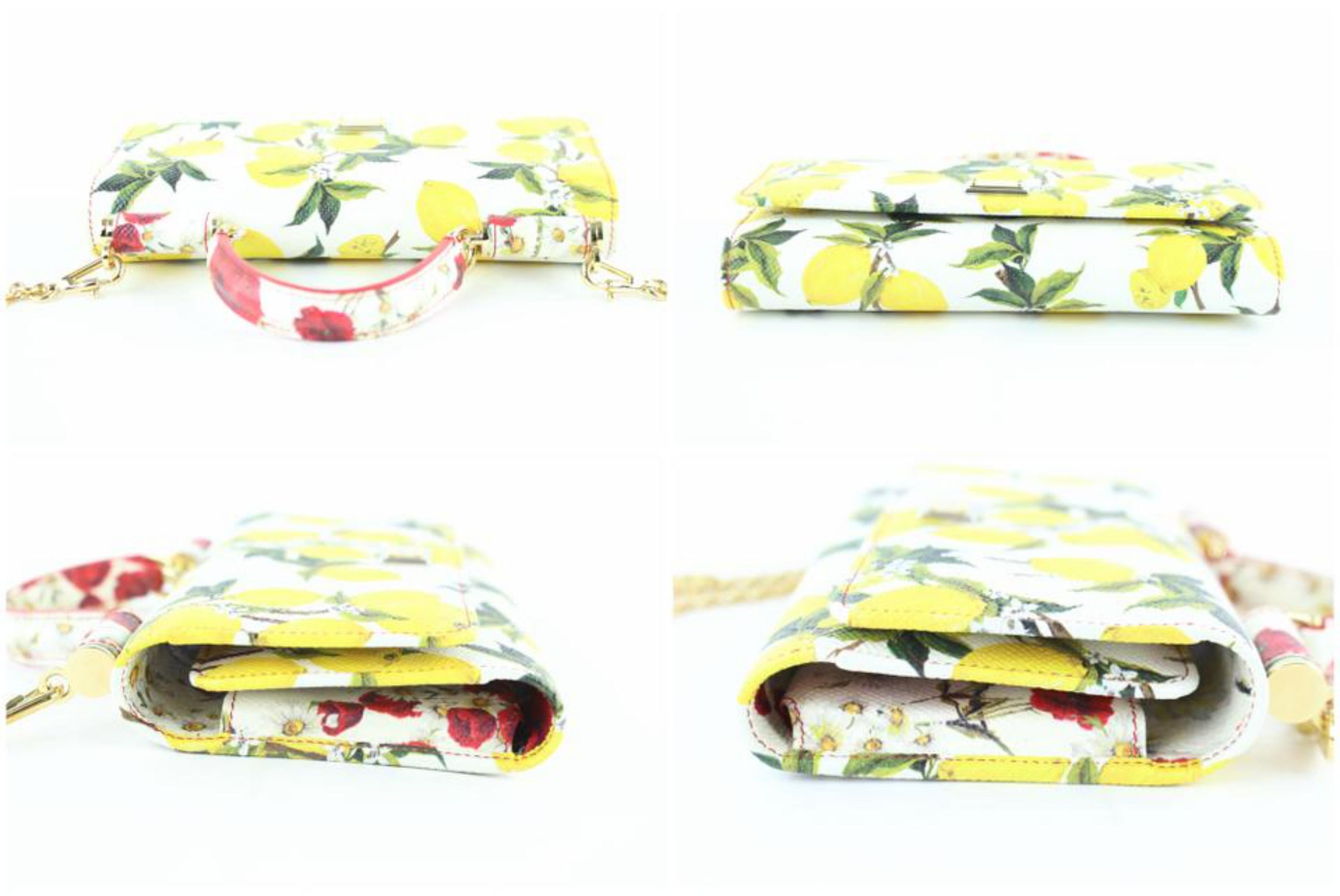 Dolce&Gabbana Chain Bag Lemon Motif Mini Sicily Von Phone 14me0110 Satchel For Sale 2