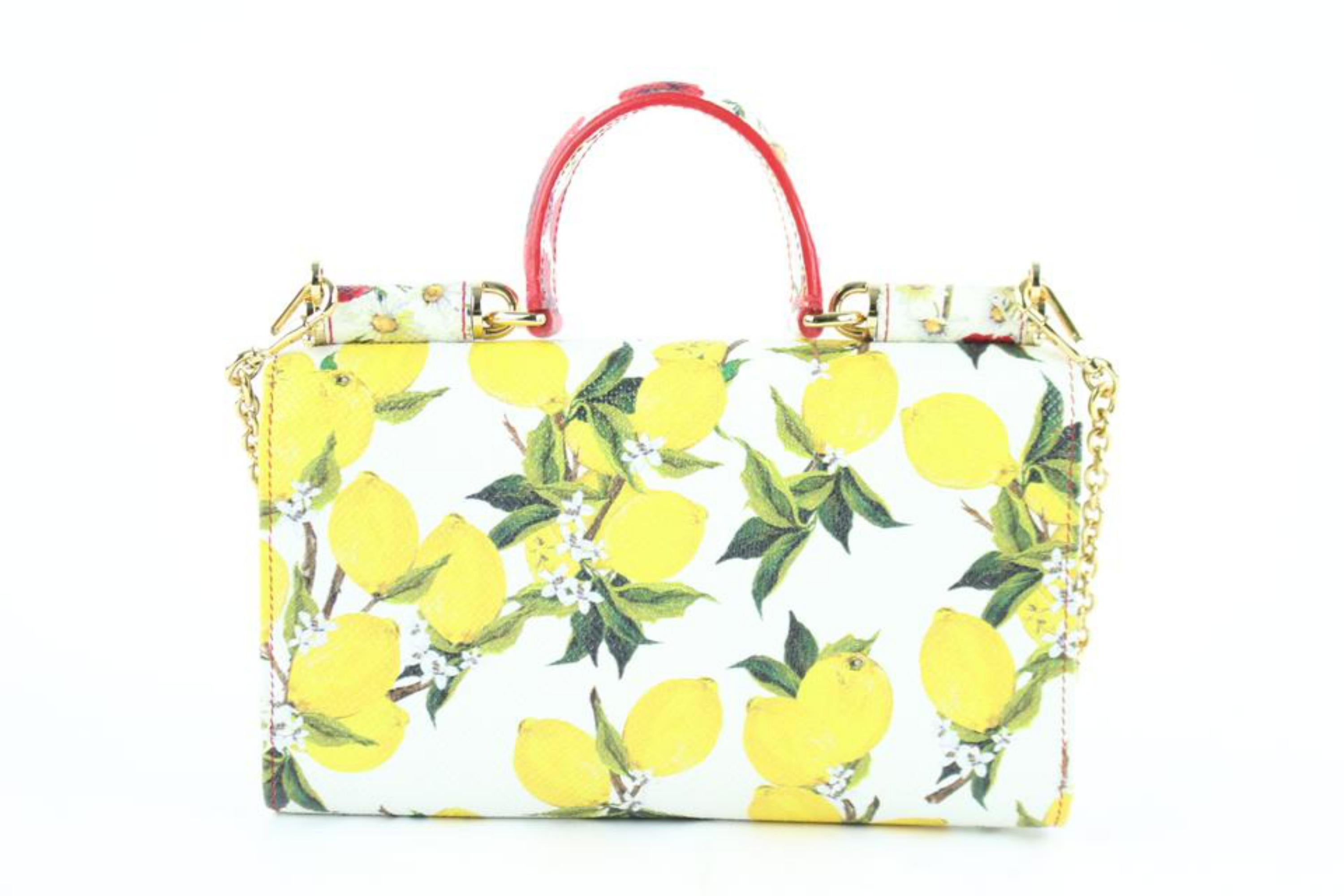 Yellow Dolce&Gabbana Chain Bag Lemon Motif Mini Sicily Von Phone 14me0110 Satchel For Sale