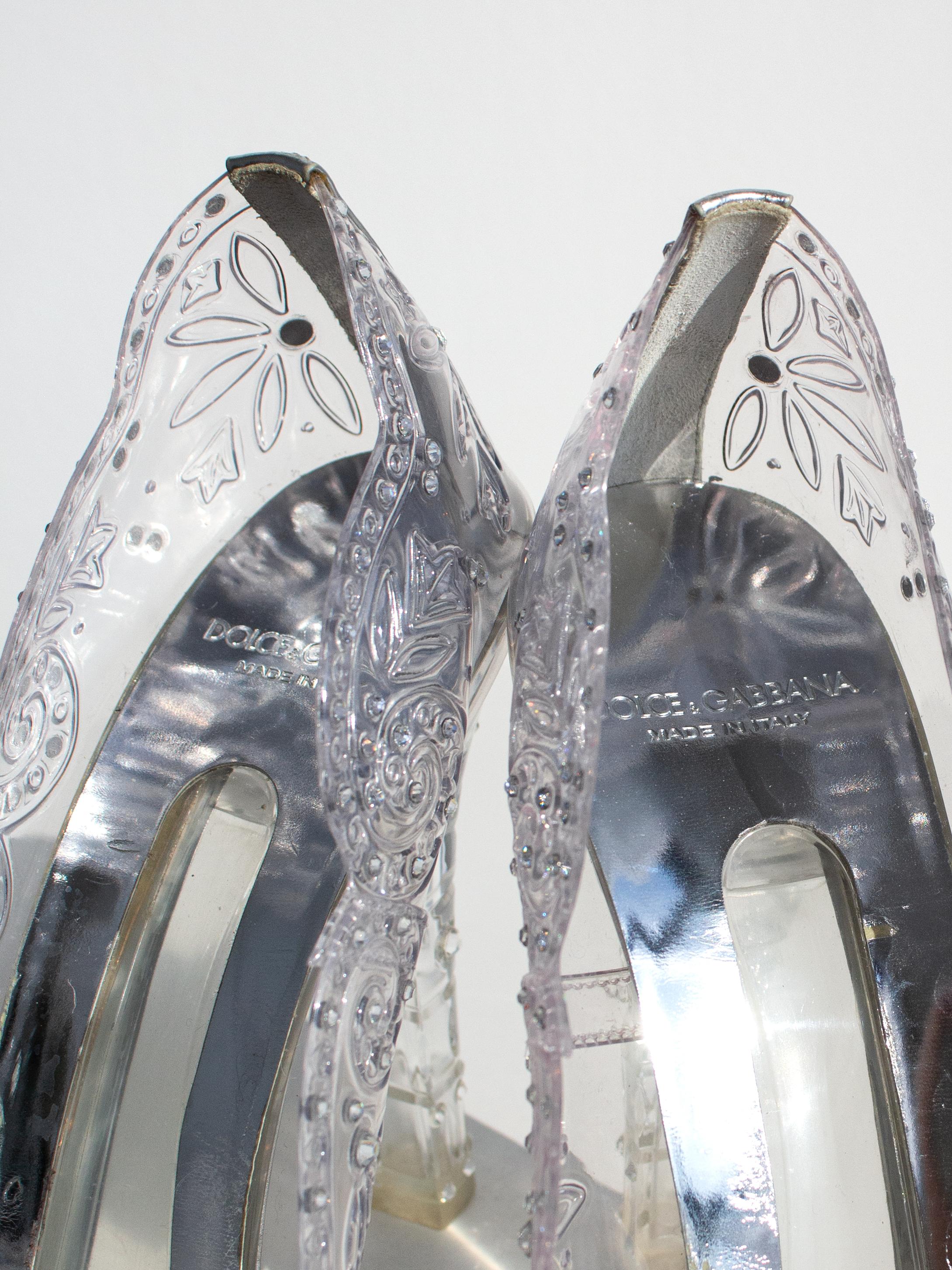 Dolce and gabbana glass slippers outlet