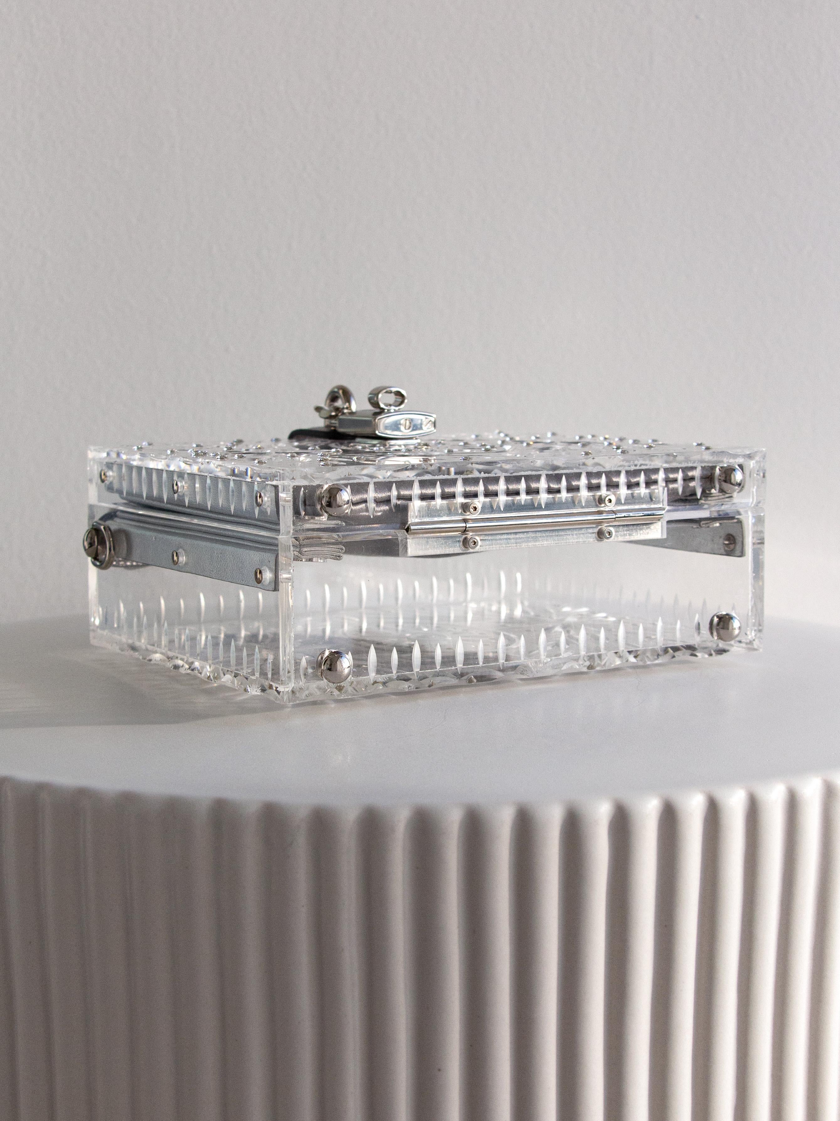 Dolce&Gabbana Cinderella Plexiglass Crystal Dolce Box Silver Rhinestone Bag 8