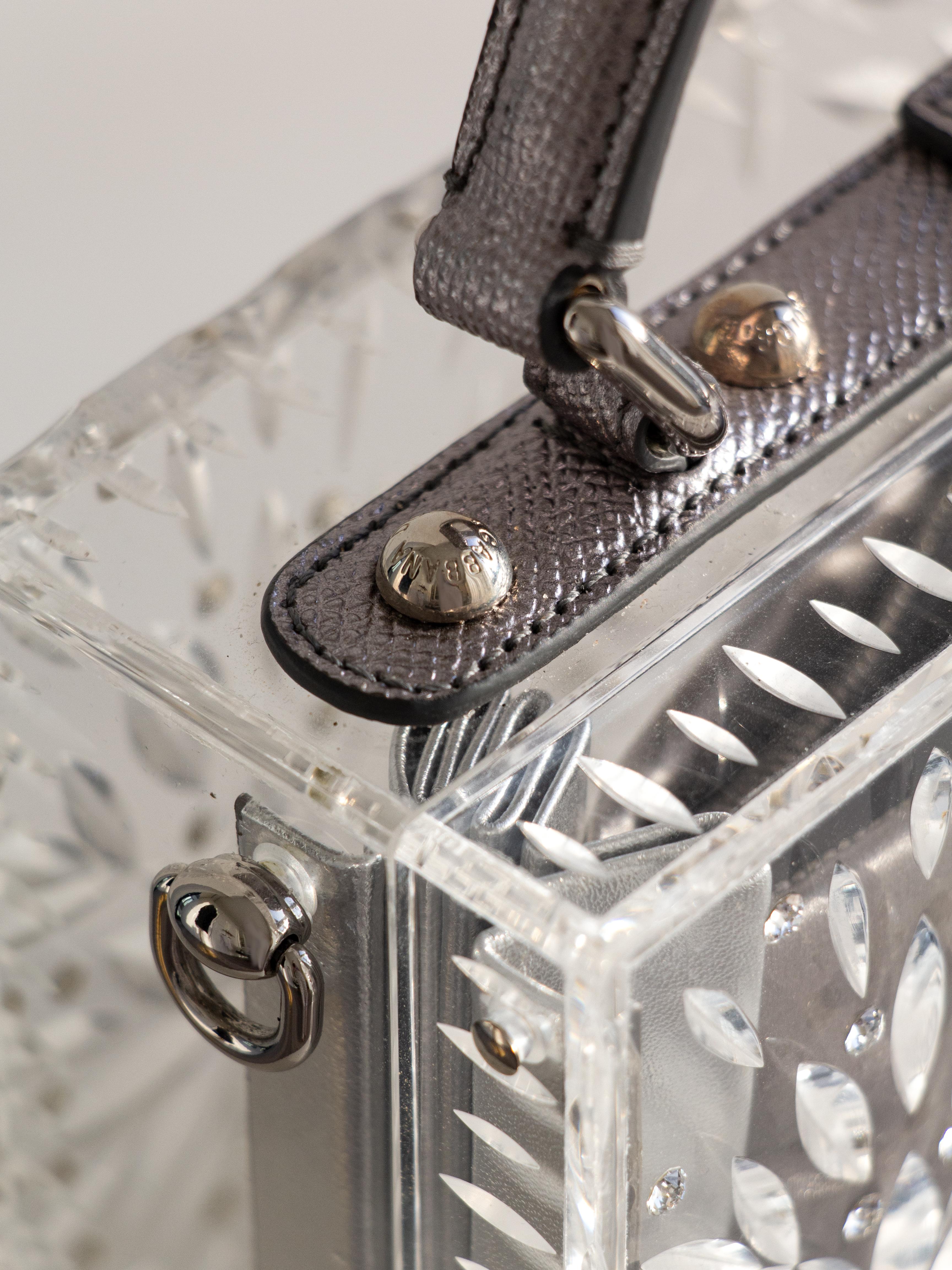 Dolce&Gabbana Cinderella Plexiglass Crystal Dolce Box Silver Rhinestone Bag 4
