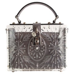 Dolce&Gabbana Cinderella Dolce Box Silber-Strass-Tasche mit Strasssteinen aus Plexiglas und Kristall